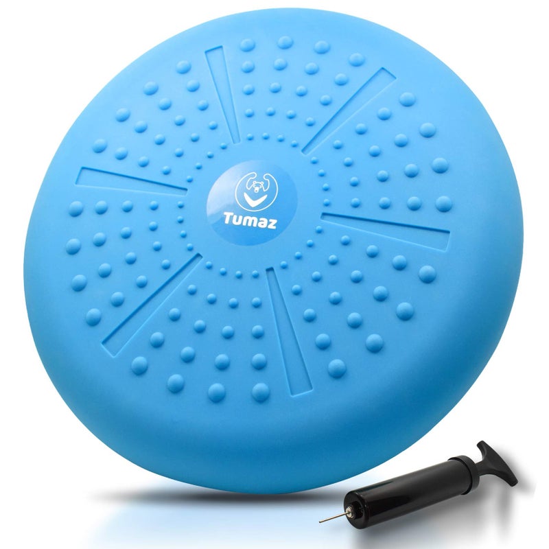 Tumaz Wobble Cushion - Wiggle Seat to Improve Sitting Posture & Stay Focused for Sensory Kids, Balance Disc to Relief Back Pain & Core Strength & Flexible Seating [Extra Thick, Pump Included] - Image 1